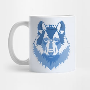 Geometric Blue Wolf Mug